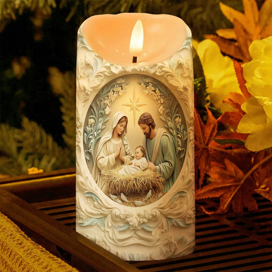 Lorva Holy Family LED Candle Hope Love