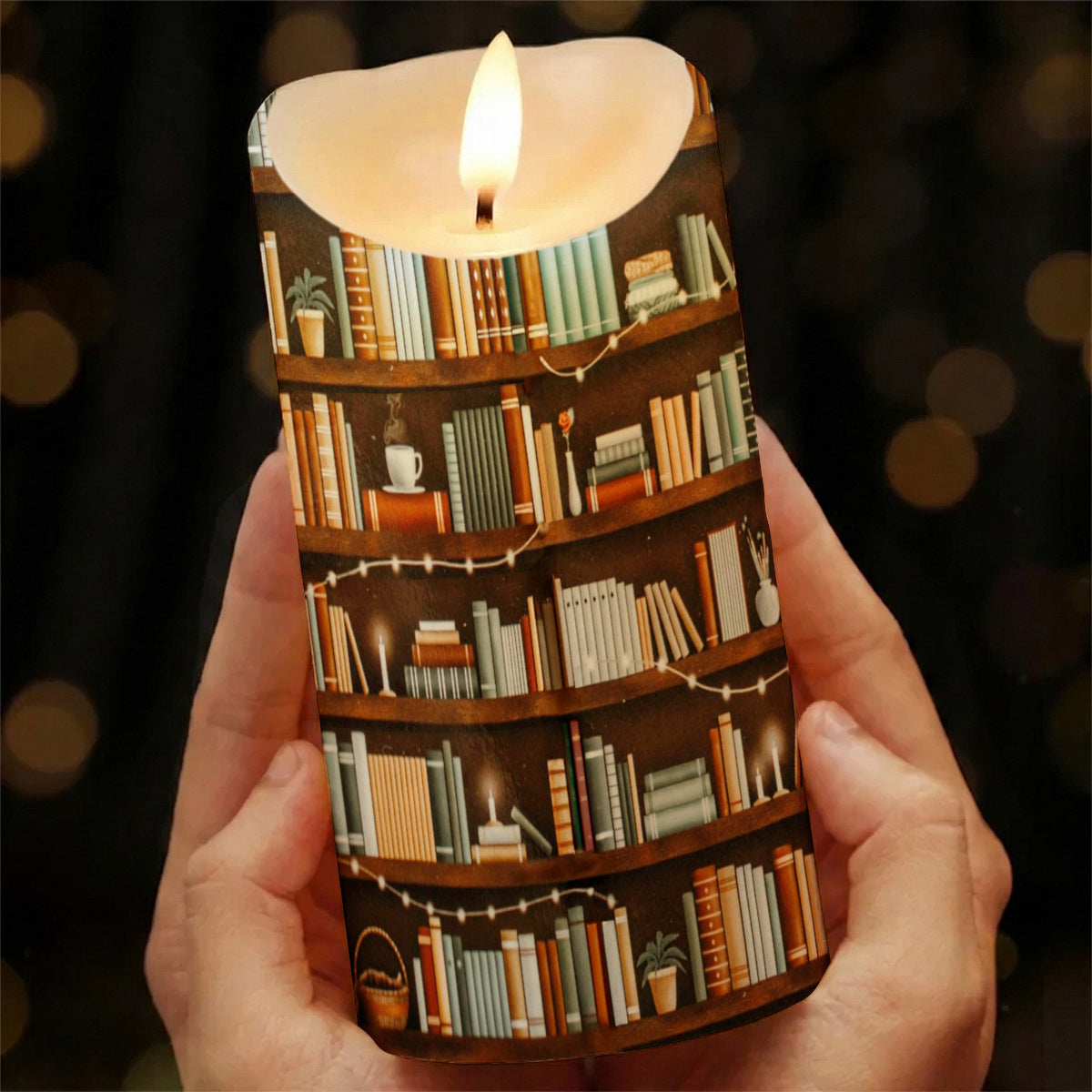 Lorva Reading LED Candle Cozy Bookshelf