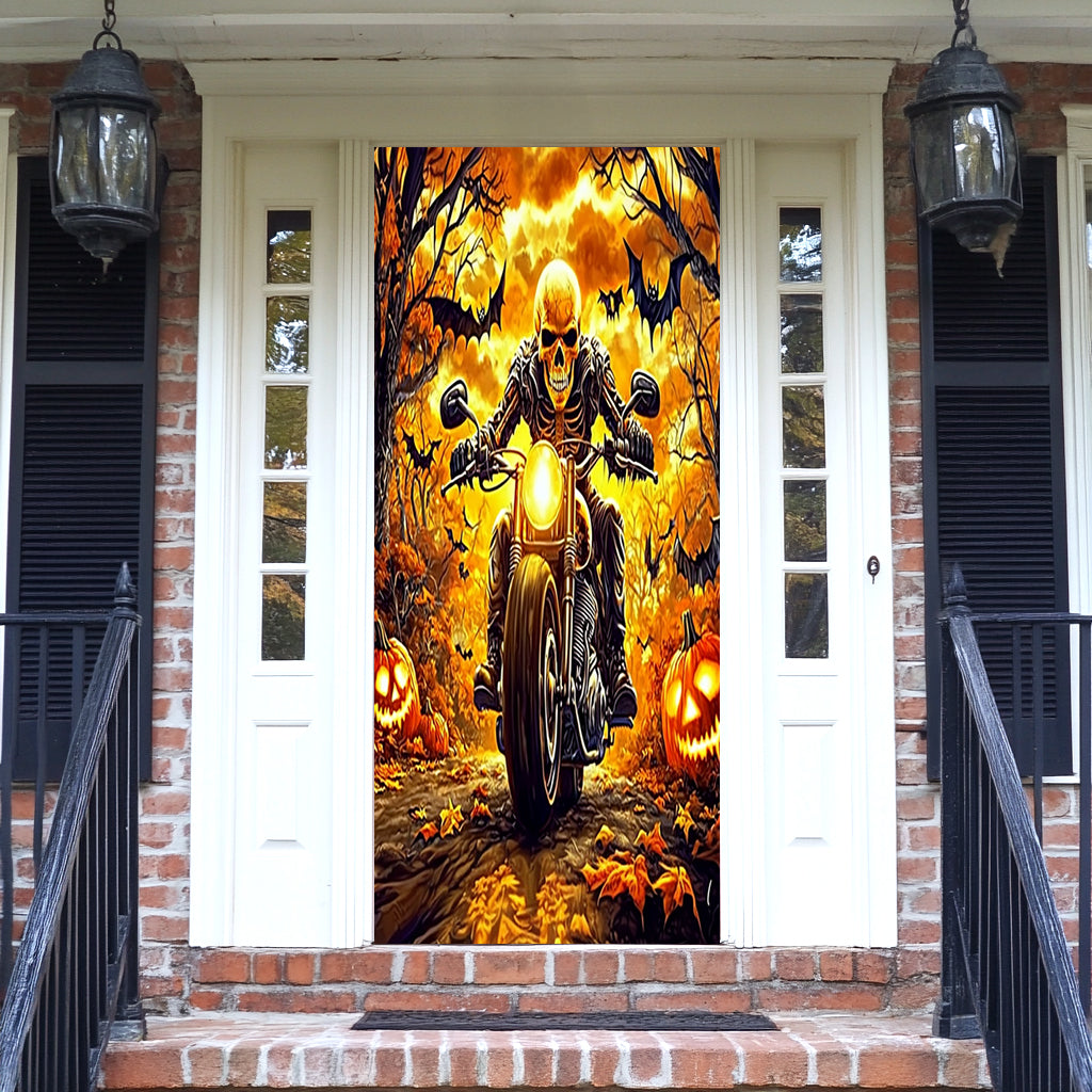 Lorva Halloween Door Cover Born To Ride Built For Halloween