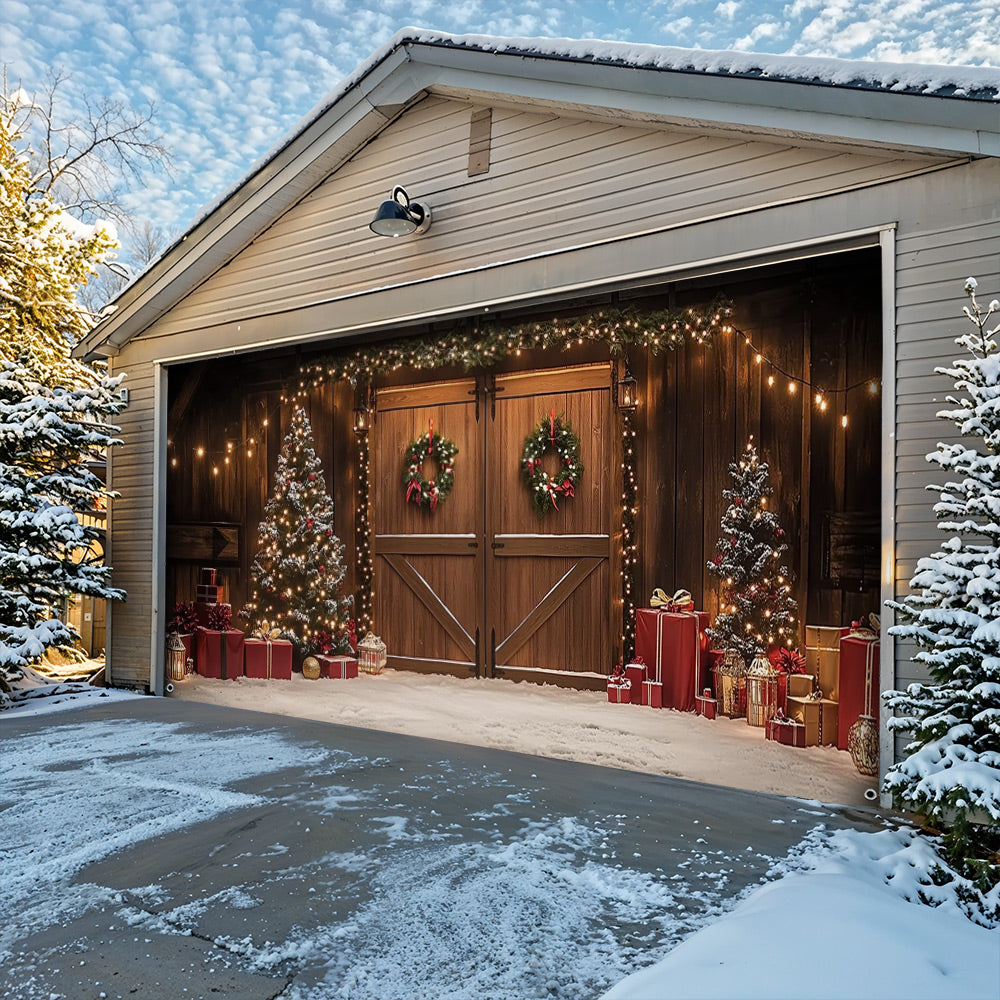 Lorva Christmas Garage Door Banner Decoration Christmas Themed Barn Door