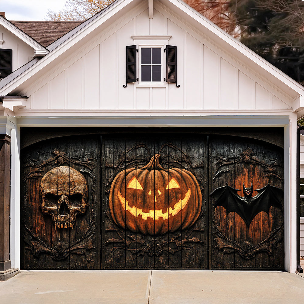 Lorva Halloween Garage Door Banner Decoration Haunted Iron Manor