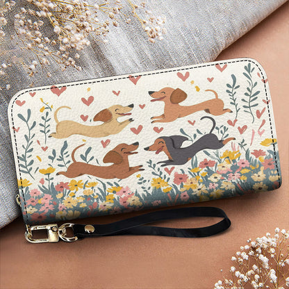 Lorva Leather Wallet Dachshunds Fill My Heart