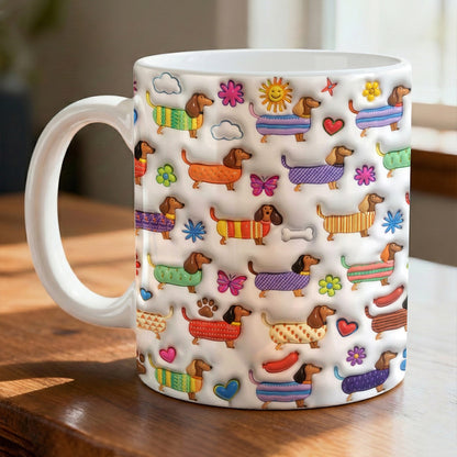 Lorva Dachshund Flat Print Mug Happy Day
