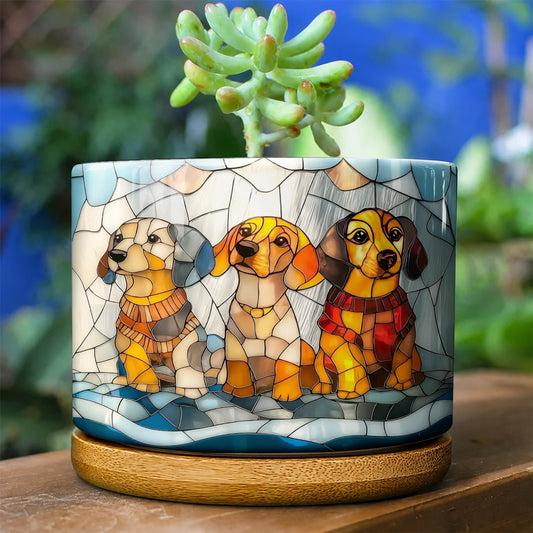 Lorva Dachshund Ceramic Plant Pot Cuteness