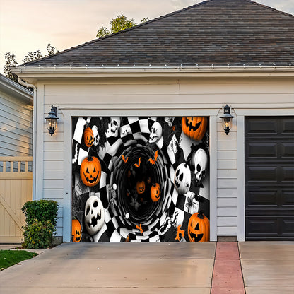 Lorva Halloween Garage Door Banner Decoration Spooky Pumpkin Vortex