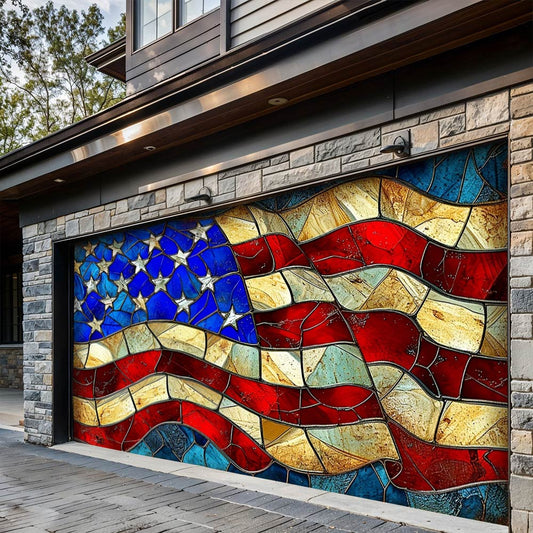 Lorva Patriotic Garage Door Banner Decoration American Flag