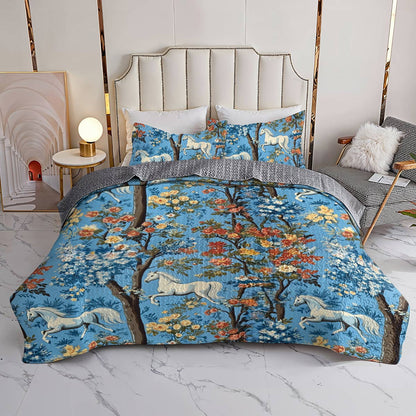 Lorva Horse All Season Quilt 3-Piece Set Colorful Love