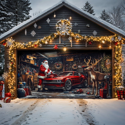 Lorva Christmas Garage Door Banner Decoration The Reindeer Motorworks