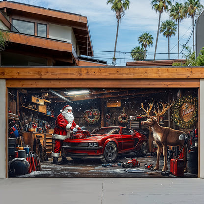 Lorva Christmas Garage Door Banner Decoration The Reindeer Motorworks