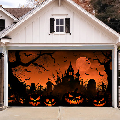Lorva Halloween Garage Door Banner Decoration Pumpkin Night Spectacle