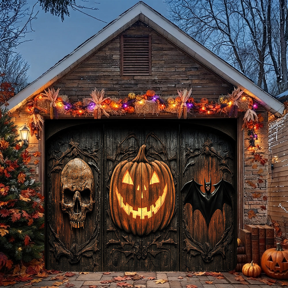 Lorva Halloween Garage Door Banner Decoration Haunted Iron Manor