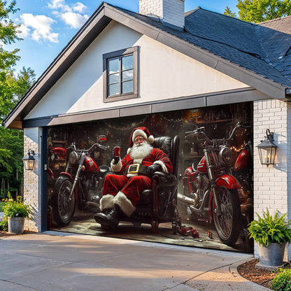 Lorva Christmas Garage Door Banner Decoration Santa’s Holiday Ride Garage