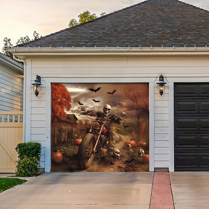 Lorva Halloween Garage Door Banner Decoration The Grim Biker