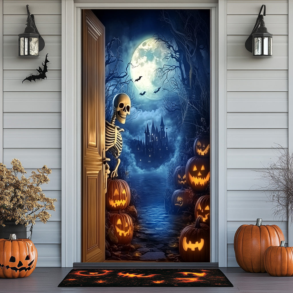 Lorva Halloween Door Cover Skeleton’s Halloween Escape