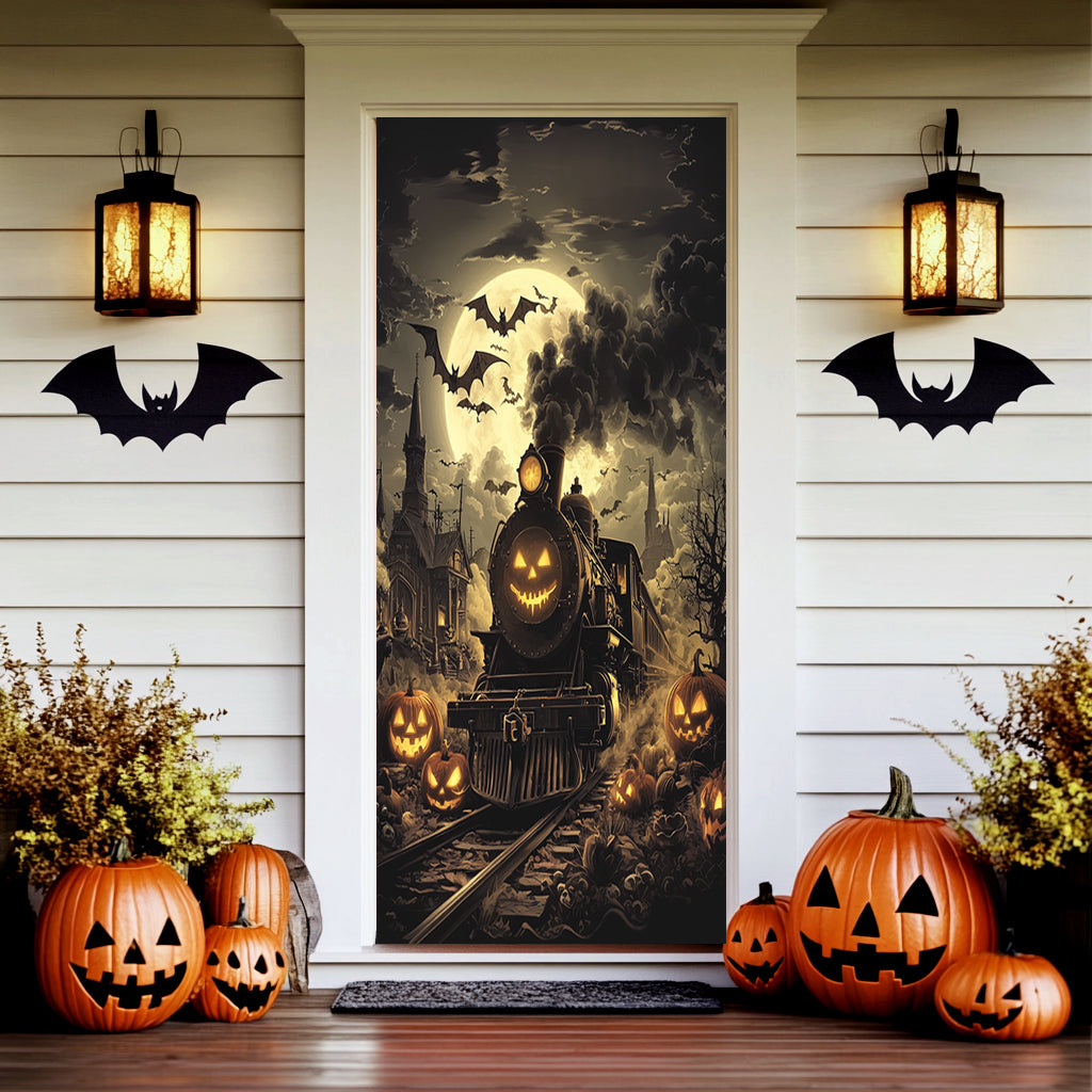 Lorva Halloween Door Cover Pumpkin Express Halloween