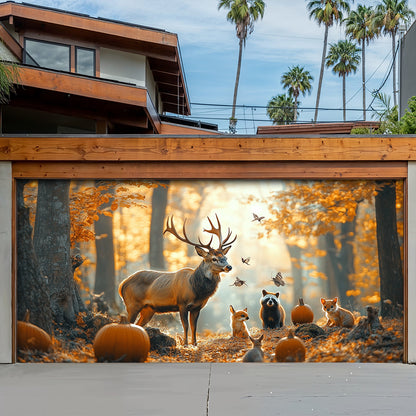 Lorva Autumn Garage Door Banner Decoration Woodland Harvest Retreat