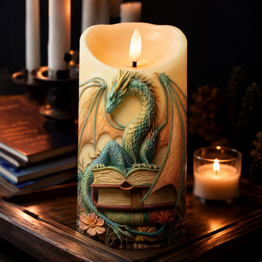 Lorva Reading 2D Printed LED Candle A Dragon's Favorite Reading