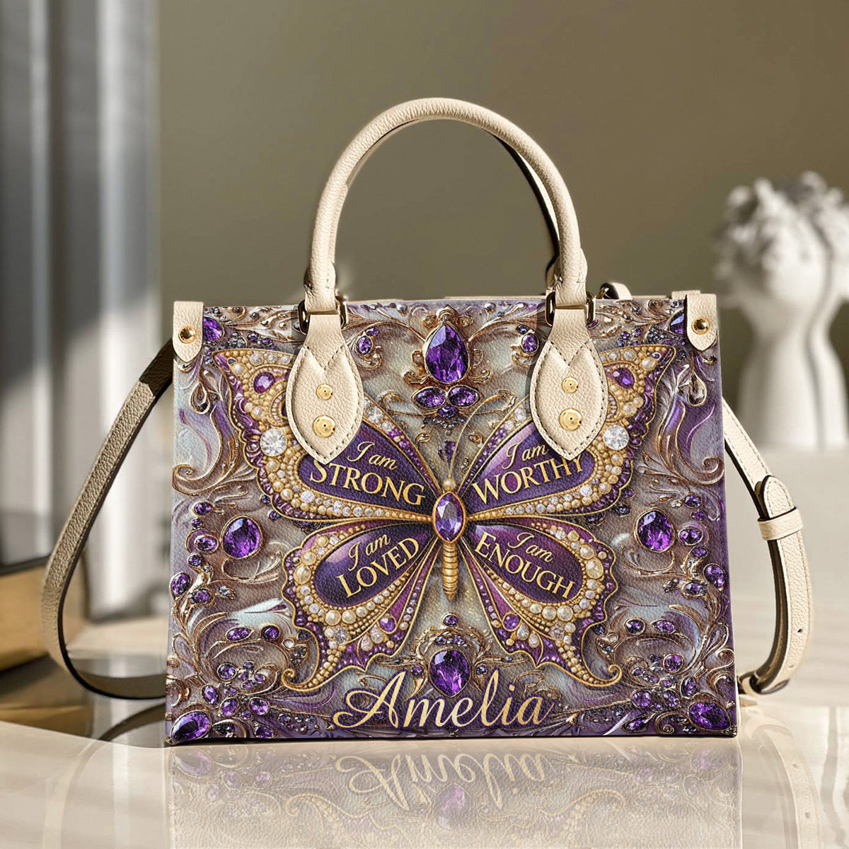 Lorva Personalized Butterfly I Am Strong