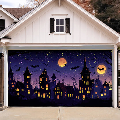 Lorva Halloween Garage Door Banner Decoration Night