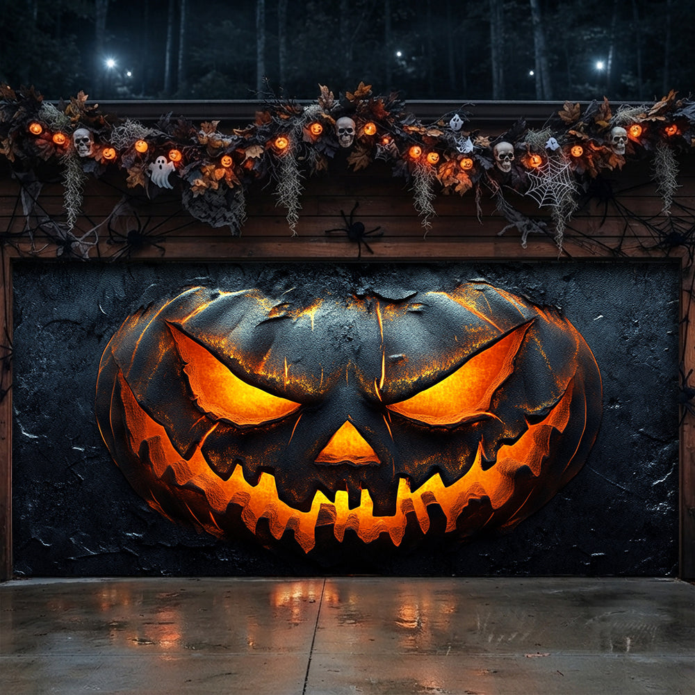 Lorva Halloween Garage Door Banner Decoration Pumpkin Of Darkness