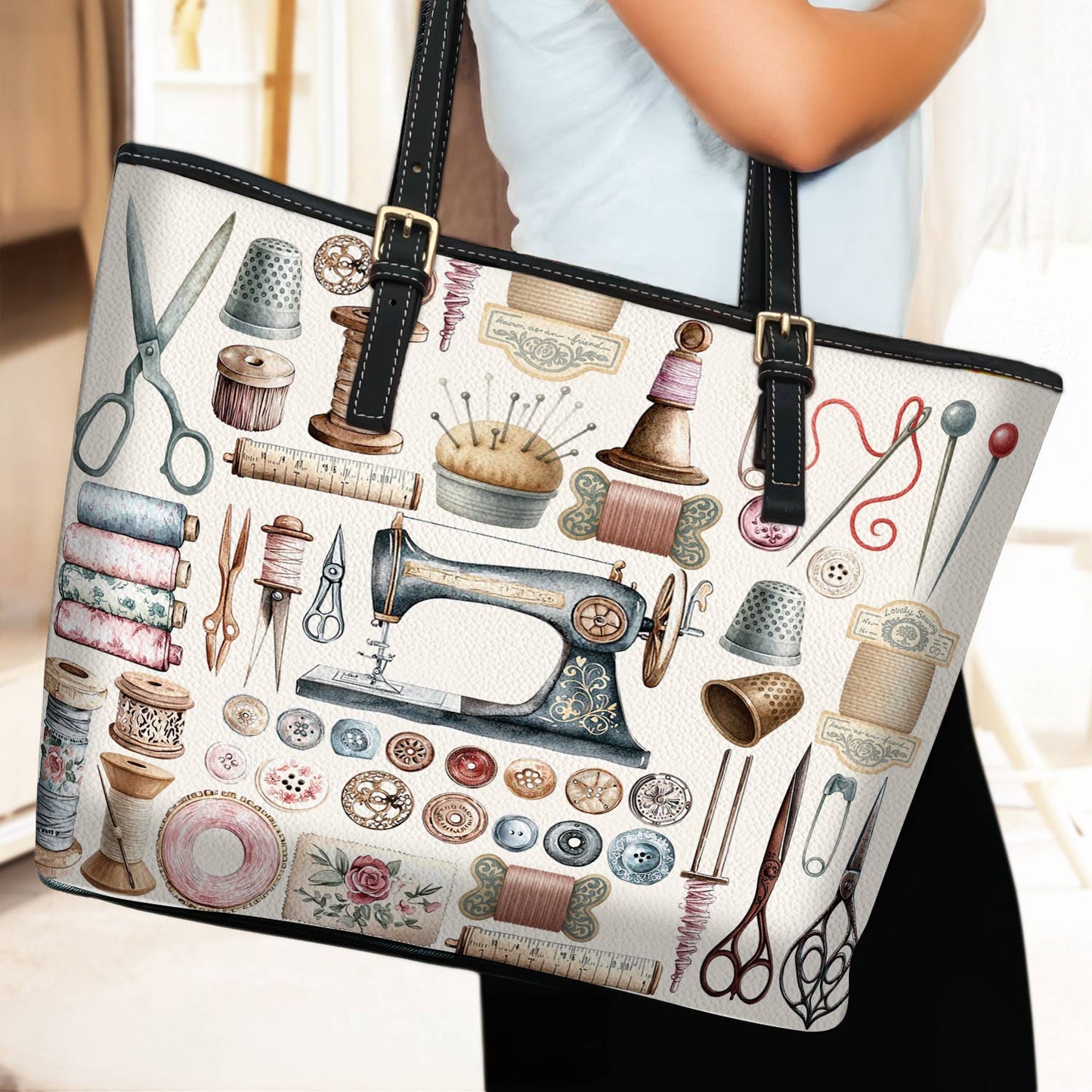 Lorva Leather Tote Bag Threaded Memories