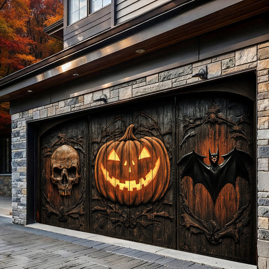 Lorva Halloween Garage Door Banner Decoration Haunted Iron Manor