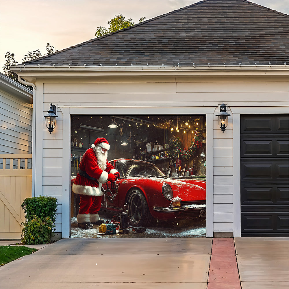 Lorva Christmas Garage Door Banner Decoration Motor Garage