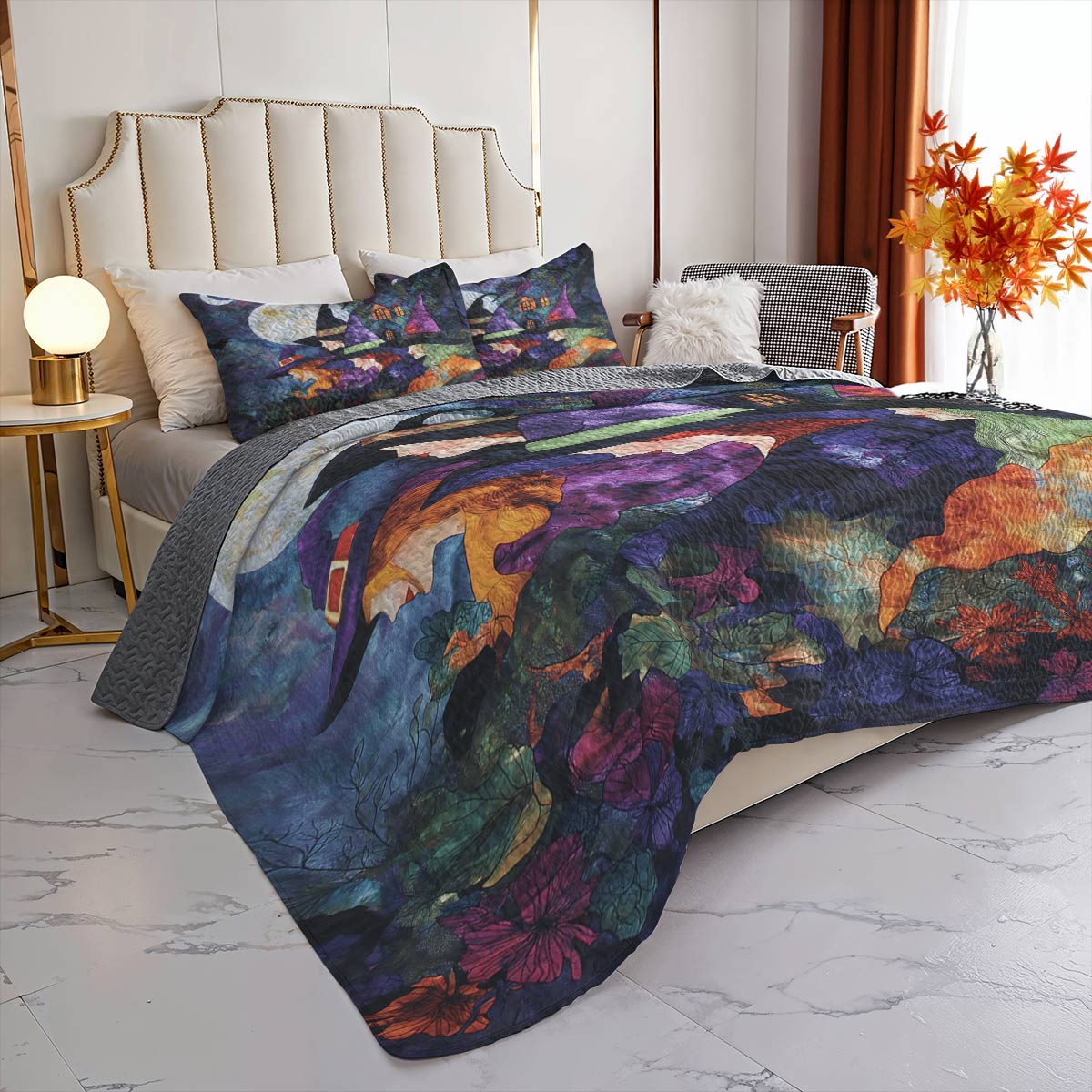 Witch Lorva All Season Quilt 3-Piece Set Moonlit Witches