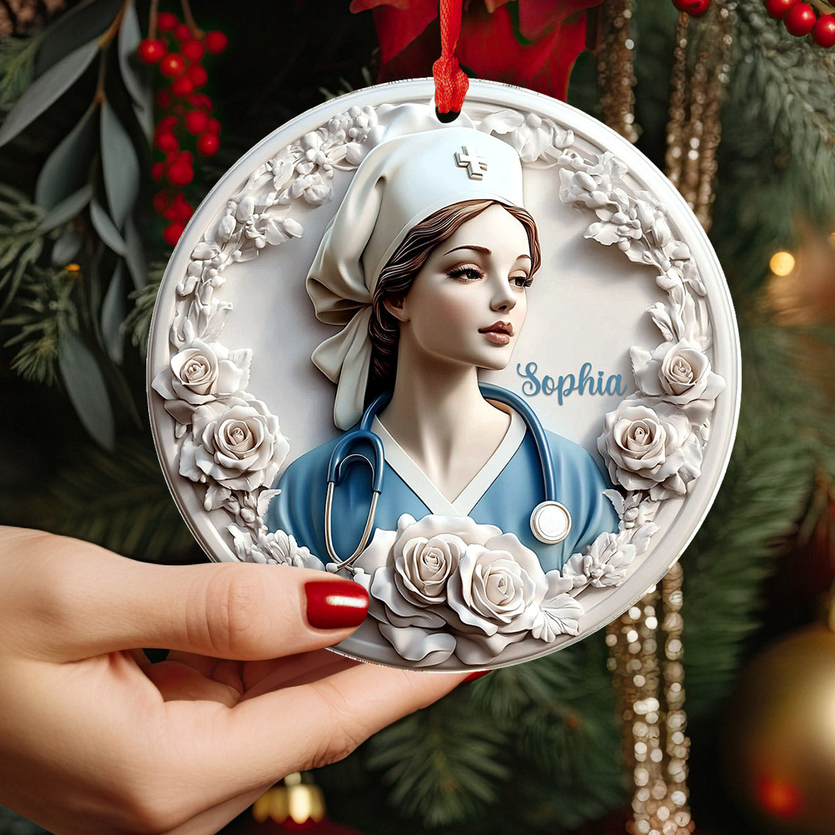 Lorva Nurse Personalized 2D Acrylic Ornament Beautiful Nurse’s Devotion