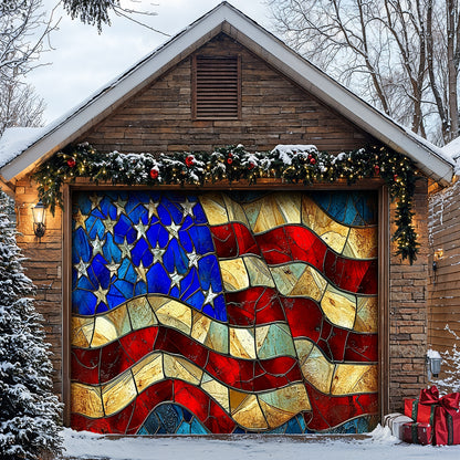 Lorva Patriotic Garage Door Banner Decoration American Flag