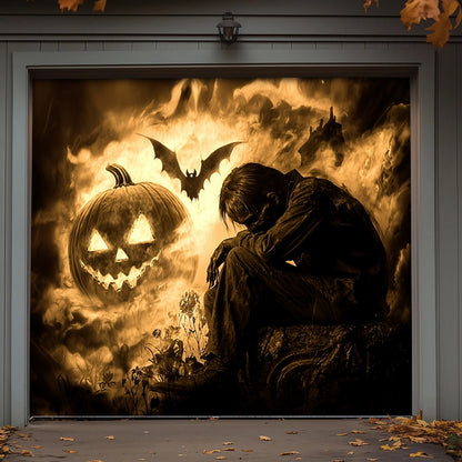 Lorva Halloween Garage Door Banner Decoration Pumpkin Nightmare Halloween