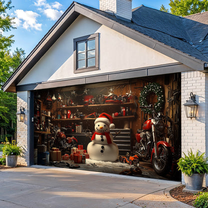 Lorva Christmas Garage Door Banner Decoration Snowman's Workshop