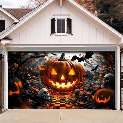 Lorva Halloween Garage Door Banner Decoration Grinning Jack Halloween