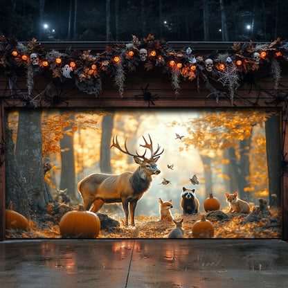 Lorva Autumn Garage Door Banner Decoration Woodland Harvest Retreat