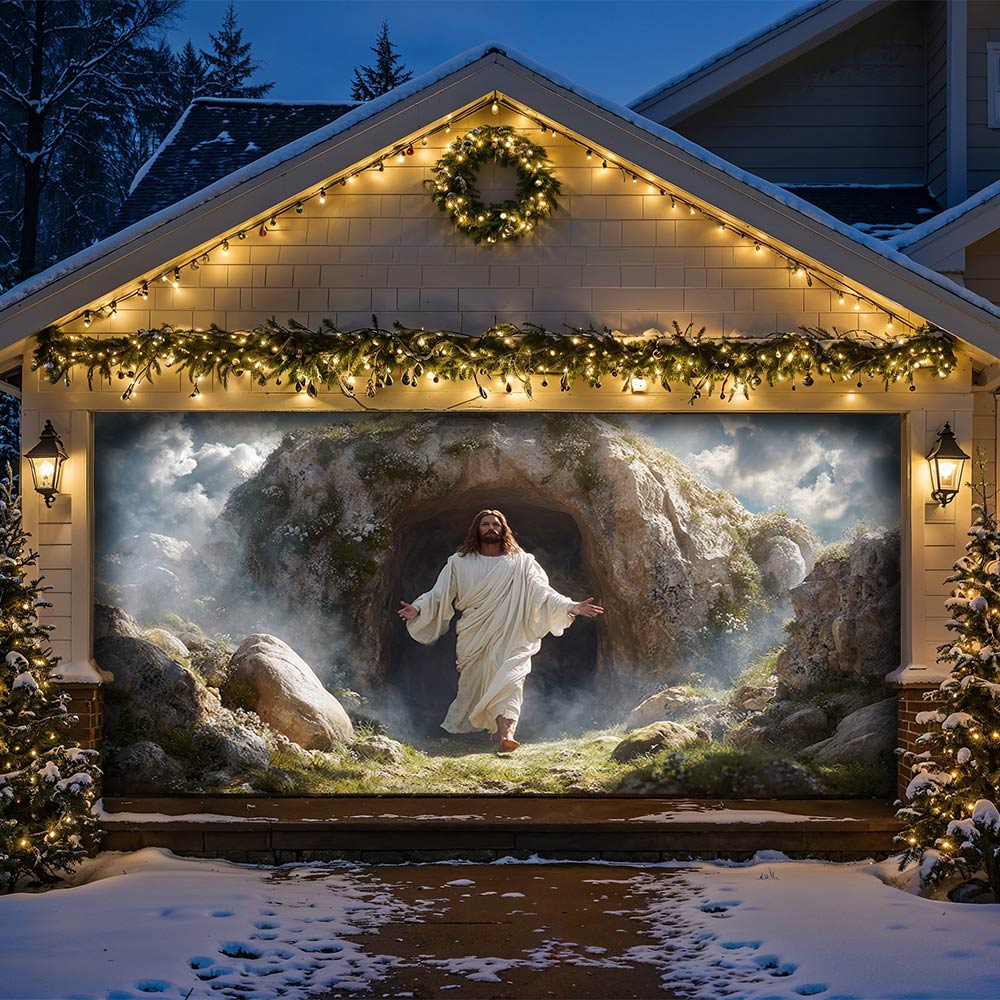 Lorva Garage Door Banner Decoration The Risen King
