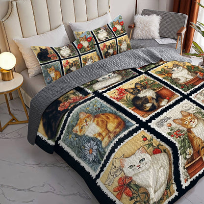 Lorva All Season Quilt 3-Piece Set The Victorian Cat Club