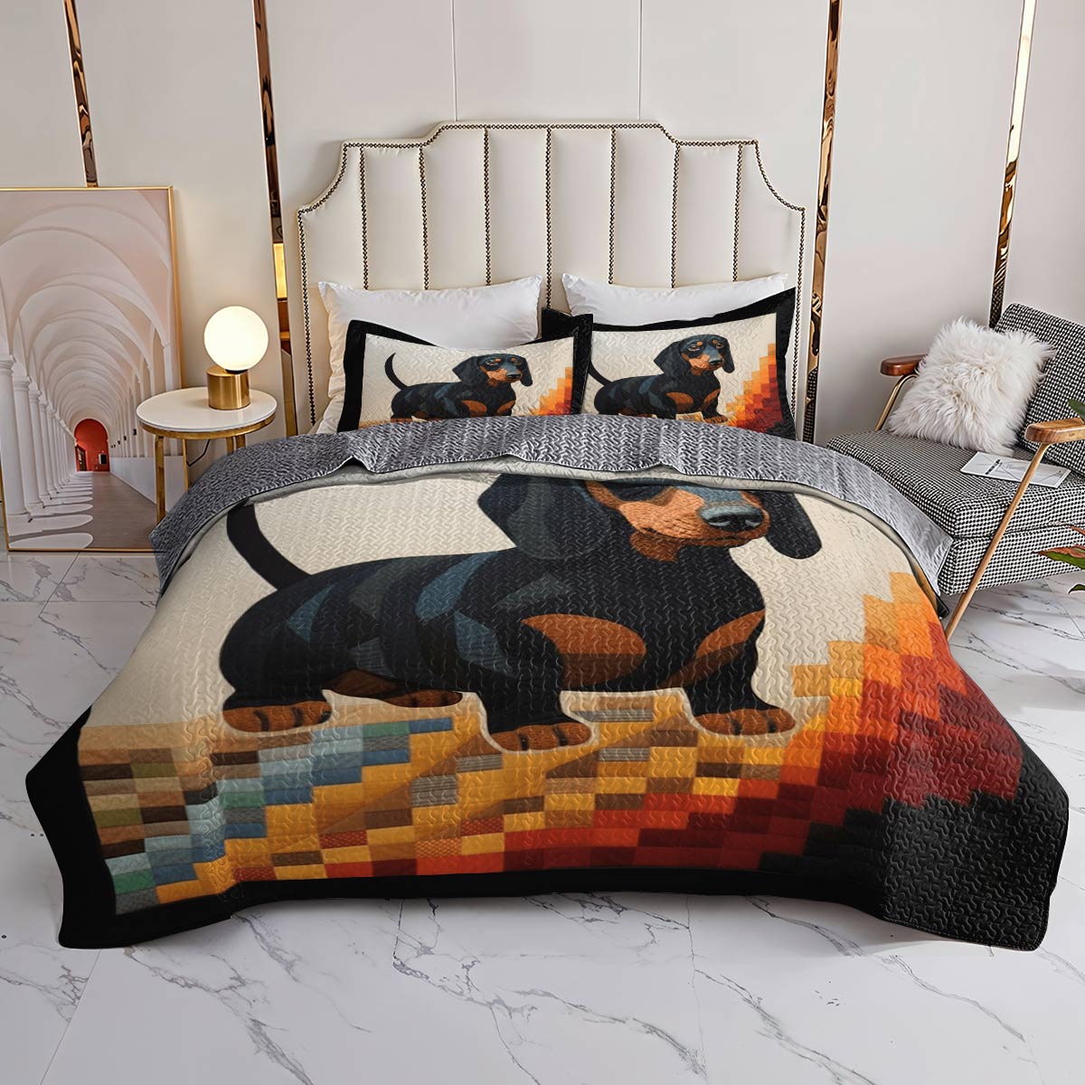 Lorva All Season Quilt 3-Piece Set Majestic Dachshund
