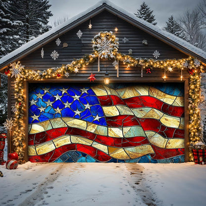 Lorva Patriotic Garage Door Banner Decoration American Flag