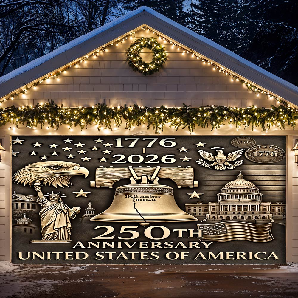 Lorva Patriotic Garage Door Banner Decoration Liberty
