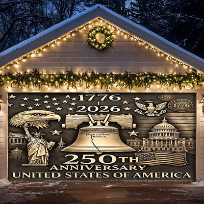 Lorva Patriotic Garage Door Banner Decoration Liberty