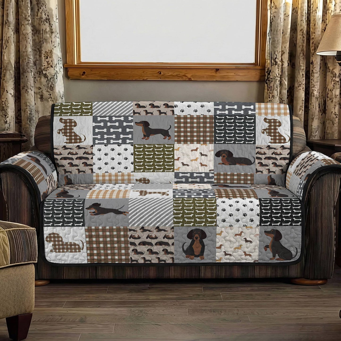 Lorva Sofa Cover Set Happy Dachshund