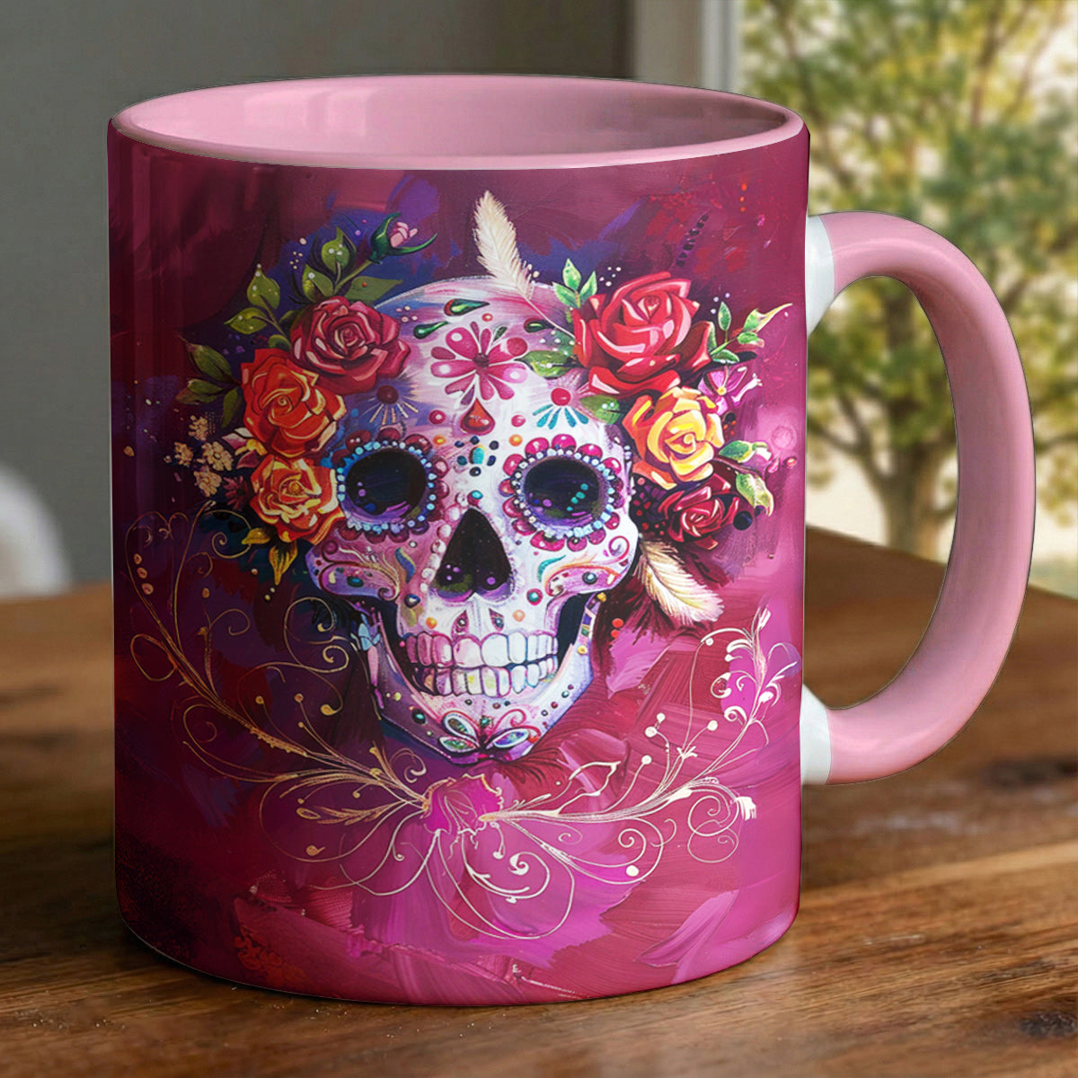 Lorva Personalized Mug Happy Gorgeous Sugar Skull