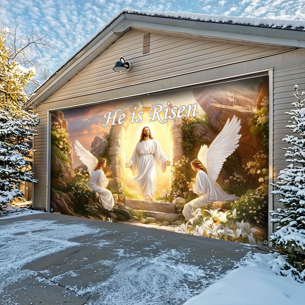 Lorva Garage Door Banner Decoration He Is Risen