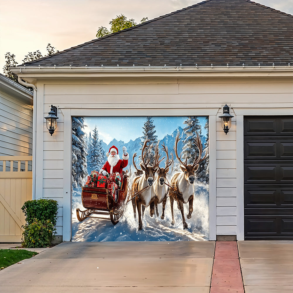 Lorva Christmas Garage Door Banner Decoration Joyful