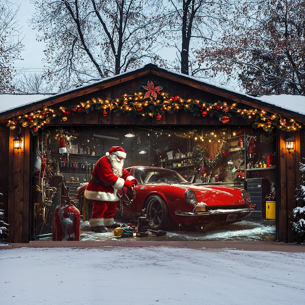 Lorva Christmas Garage Door Banner Decoration Motor Garage
