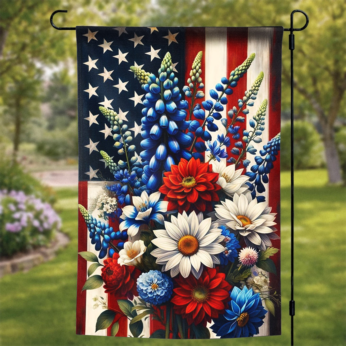 Lorva Garden America Flag Gorgeous Flowers