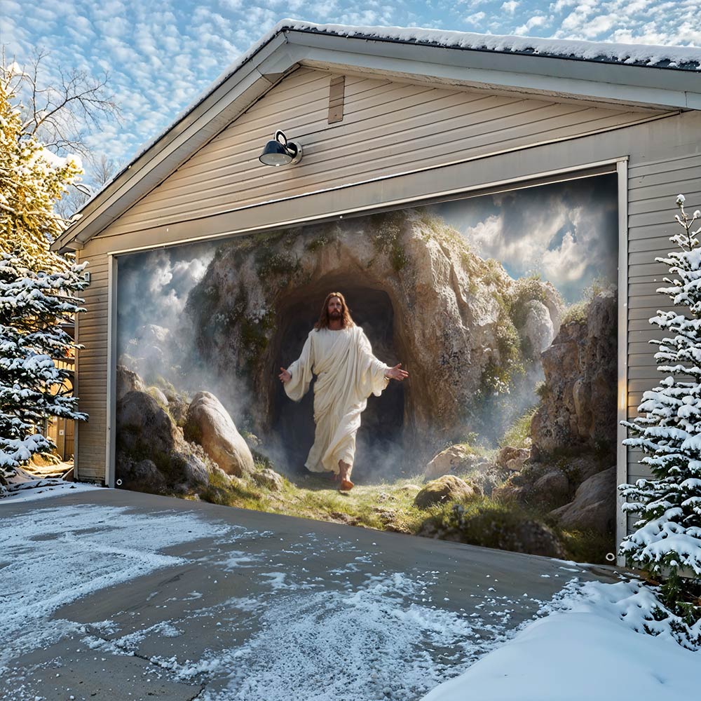 Lorva Garage Door Banner Decoration The Risen King