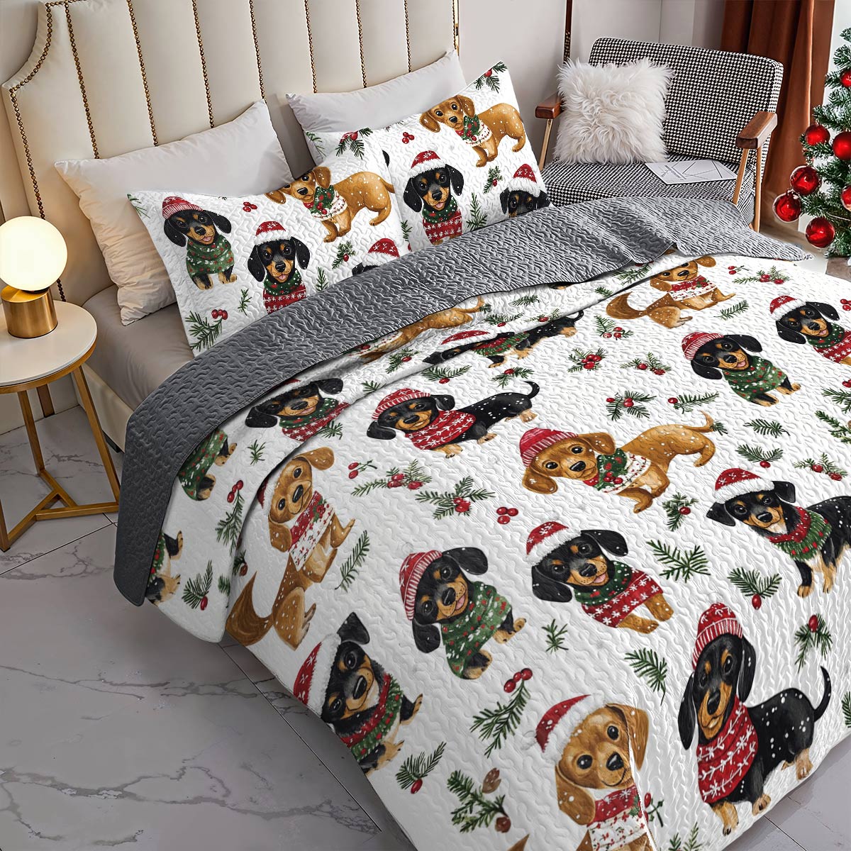 Dachshund Lorva All Season Quilt 3-Piece Set