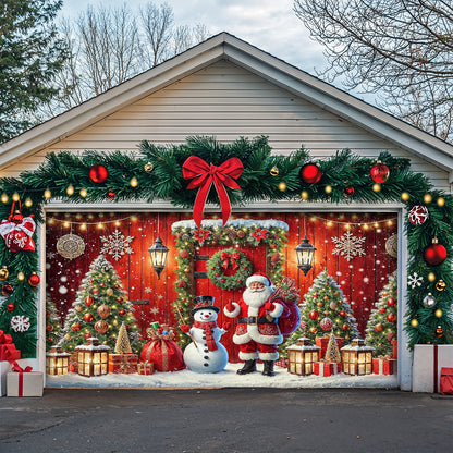 Lorva Christmas Garage Door Banner Decoration Happy