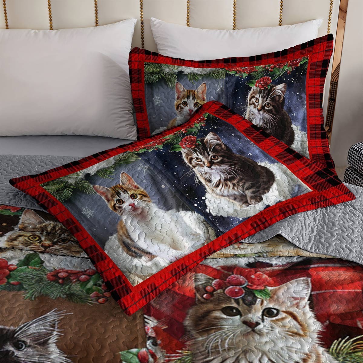 Lorva Cat All Season Quilt 3-Piece Set Remember Love On Christmas